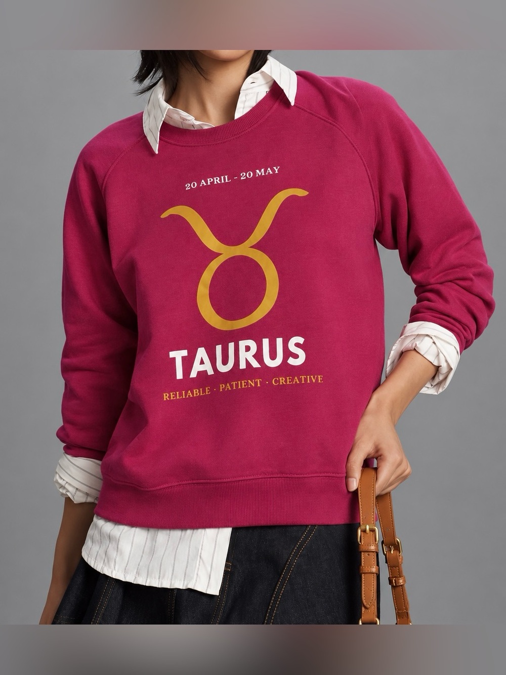 Anthropologie Pink The Zodiac Sign Sweatshirt with Taurus Graphic - Size XS